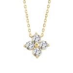 LADIES NECKLACE 1/2CT ROUND DIAMOND 18K YELLOW GOLD - Image 4