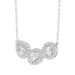 LADIES NECKLACE 2 1/2CT ROUND/PEAR/OVAL DIAMOND 14K WHITE GOLD (CENTER STONE ROUND/PEAR/OVAL DIAMOND 1/2CT 3/4CT 5/8CT ) - Image 3