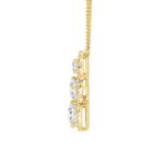 LADIES NECKLACE 2 1/2CT ROUND/PEAR/OVAL DIAMOND 14K YELLOW GOLD - Image 2