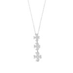 LADIES NECKLACE 2CT PEAR DIAMOND 14K WHITE GOLD - Image 3