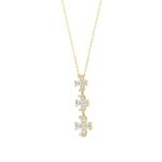LADIES NECKLACE 2CT PEAR DIAMOND 14K YELLOW GOLD - Image 3