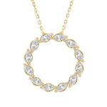 LADIES NECKLACE 3.00CT MARQUISE DIAMOND 14K YELLOW GOLD