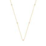 LADIES NECKLACE 3/4CT EMERALD DIAMOND 14K YELLOW GOLD