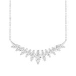 LADIES NECKLACE 4CT MARQUISE DIAMOND 14K WHITE GOLD