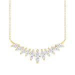 LADIES NECKLACE 4CT MARQUISE DIAMOND 14K YELLOW GOLD