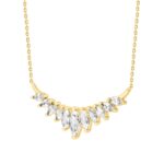 LADIES NECKLACE 4CT MARQUISE DIAMOND 14K YELLOW GOLD - Image 2