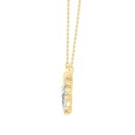 LADIES NECKLACE 4CT MARQUISE DIAMOND 14K YELLOW GOLD - Image 3