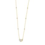 LADIES NECKLACES 2CT ROUND/PEAR DIAMOND 14K YELLOW GOLD - Image 2