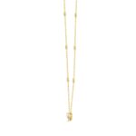 LADIES NECKLACES 2CT ROUND/PEAR DIAMOND 14K YELLOW GOLD - Image 3