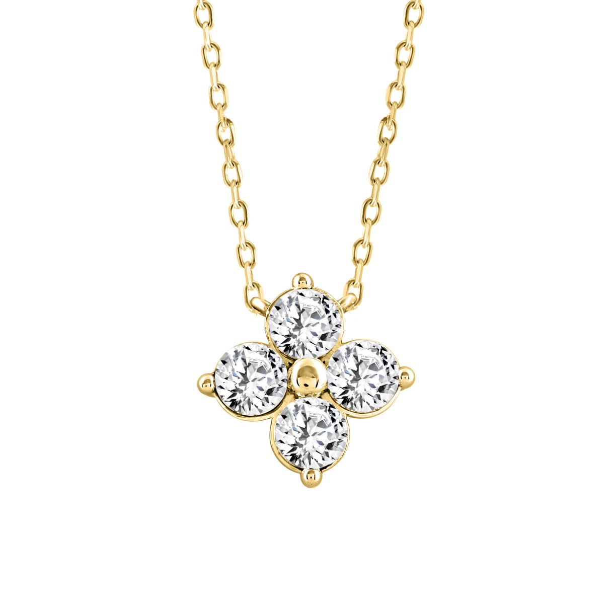 LADIES PENDANT 1CT ROUND DIAMOND 14K YELLOW GOLD - Image 1