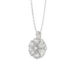 LADIES PENDANT 1CT ROUND/PEAR DIAMOND 14K WHITE GOLD - Image 3