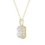 LADIES PENDANT 2 3/4CT ROUND/PRINCESS DIAMOND 14K YELLOW GOLD (CENTER STONE PRINCESS DIAMOND 2CT ) - Image 3