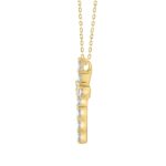 LADIES PENDANT 3CT EMERALD DIAMOND 14K YELLOW GOLD - Image 2