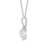 LADIES PENDANT WITH CHAIN 1 1/2CT ROUND DIAMOND 14K WHITE GOLD (CENTER STONE ROUND DIAMOND 1CT) - Image 2
