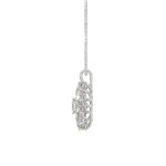 LADIES PENDANT WITH CHAIN 1 3/4CT ROUND/HEART DIAMOND 14K WHITE GOLD - Image 2