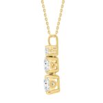 LADIES PENDANT WITH CHAIN 1 3/8CT ROUND/OVAL DIAMOND 14K YELLOW GOLD - Image 2