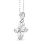 LADIES PENDANT WITH CHAIN 1/2CT MARQUISE DIAMOND 14K WHITE GOLD - Image 3
