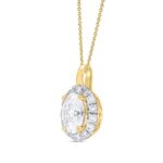 LADIES PENDANT WITH CHAIN 1/2CT ROUND/OVAL DIAMOND 18K YELLOW GOLD (CENTER STONE OVAL DIAMOND 1/3CT) - Image 3