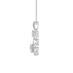 LADIES PENDANT WITH CHAIN 2 1/2CT ROUND DIAMOND 14K WHITE GOLD (CENTER STONE ROUND DIAMOND 1 1/2CT ) - Image 2