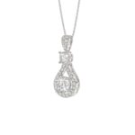 LADIES PENDANT WITH CHAIN 2 1/2CT ROUND DIAMOND 14K WHITE GOLD (CENTER STONE ROUND DIAMOND 1 1/2CT ) - Image 3