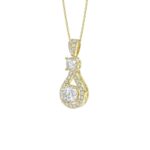 LADIES PENDANT WITH CHAIN 2 1/2CT ROUND DIAMOND 14K YELLOW GOLD (CENTER STONE ROUND DIAMOND 1 1/2CT ) - Image 3