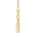 LADIES PENDANT WITH CHAIN 2 1/4CT ROUND/OVAL DIAMOND 14K YELLOW GOLD (CENTER STONE OVAL DIAMOND 1CT ) - Image 3