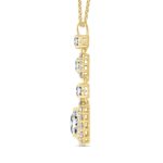 LADIES PENDANT WITH CHAIN 2CT PEAR/ROUND/OVAL DIAMOND 14K YELLOW GOLD - Image 3