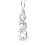 LADIES PENDANT WITH CHAIN 4CT ROUND DIAMOND 14K WHITE GOLD - Image 3