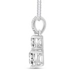 LADIES PENDANT WITH CHAIN 7/8CT ROUND/HEART DIAMOND 18K WHITE GOLD - Image 2
