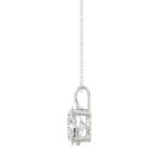 LADIES SOLITAIRE PENDANT 2CT OVAL DIAMOND 14K WHITE GOLD - Image 2