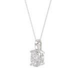 LADIES SOLITAIRE PENDANT 2CT OVAL DIAMOND 14K WHITE GOLD - Image 3