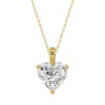 LADIES SOLITAIRE PENDANT 4.00CT HEART DIAMOND 14K YELLOW GOLD