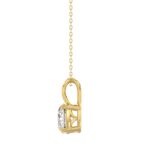 LADIES SOLITAIRE PENDANT WITH CHAIN 1 1/2CT ROUND DIAMOND 14K YELLOW GOLD - Image 2