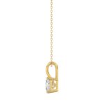 LADIES SOLITAIRE PENDANT WITH CHAIN 1/2CT PRINCESS DIAMOND 18K YELLOW GOLD - Image 2