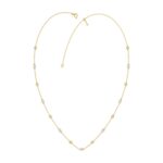 Luxury Round/Pearl Diamond Necklace 10K Yellow Gold 1/3CT Elegant Ladies Jewelry (Color F-G -Clarity VS1/VS2) - Image 3