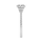 14K WHITE GOLD 1 1/3CT ROUND/BAGUETTE DIAMOND LADIES RING (CENTER STONE ROUND DIAMOND 1CT) - Image 3