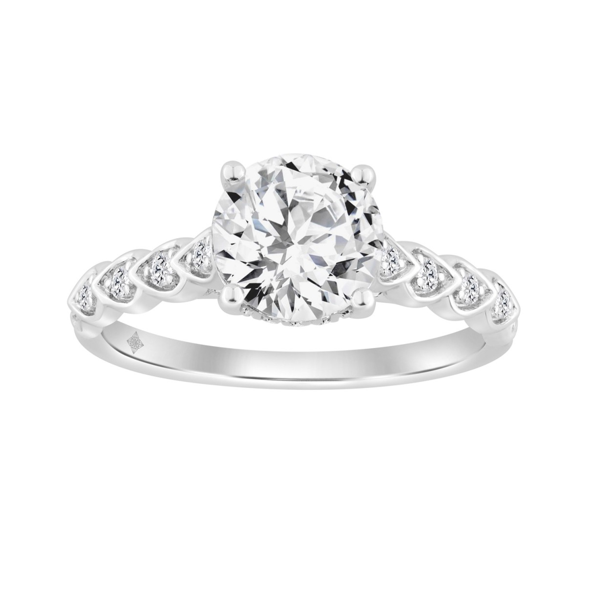 14K WHITE GOLD 1 3/4CT ROUND DIAMOND LADIES RING (CENTER STONE ROUND DIAMOND 1 1/2CT) - Image 1