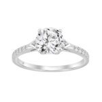 14K WHITE GOLD 1.00CT ROUND DIAMOND LADIES RING (CENTER STONE ROUND DIAMOND 3/4CT)