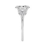 14K WHITE GOLD 2 1/4CT ROUND/OVAL DIAMOND LADIES BRIDAL RING (CENTER STONE OVAL DIAMOND 2CT) - Image 3