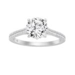 14K WHITE GOLD 2.00CT ROUND DIAMOND LADIES RING (CENTER STONE ROUND DIAMOND 1 3/4CT)