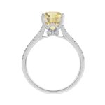 14K WHITE GOLD 3 1/3CT ROUND/PEAR DIAMOND LADIES RING (CENTER STONE YELLOW PEAR DIAMOND 3CT) - Image 2