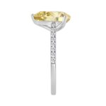 14K WHITE GOLD 3 1/3CT ROUND/PEAR DIAMOND LADIES RING (CENTER STONE YELLOW PEAR DIAMOND 3CT) - Image 3
