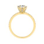 14K YELLOW GOLD 1 1/3CT ROUND DIAMOND LADIES RING (CENTER STONE ROUND DIAMOND 1CT) - Image 2