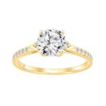 14K YELLOW GOLD 1.00CT ROUND DIAMOND LADIES RING (CENTER STONE ROUND DIAMOND 3/4CT)