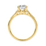 14K YELLOW GOLD 2 1/4CT ROUND/OVAL DIAMOND LADIES BRIDAL RING (CENTER STONE OVAL DIAMOND 2CT) - Image 2