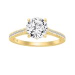 14K YELLOW GOLD 2.00CT ROUND DIAMOND LADIES RING (CENTER STONE ROUND DIAMOND 1 3/4CT)