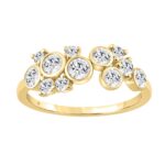 Classic 14K Yellow Gold  Round Lab Grown Diamond Ladies Fashion  Ring 3/4Ct (Color F-G -Clarity Vs1/Vs2)