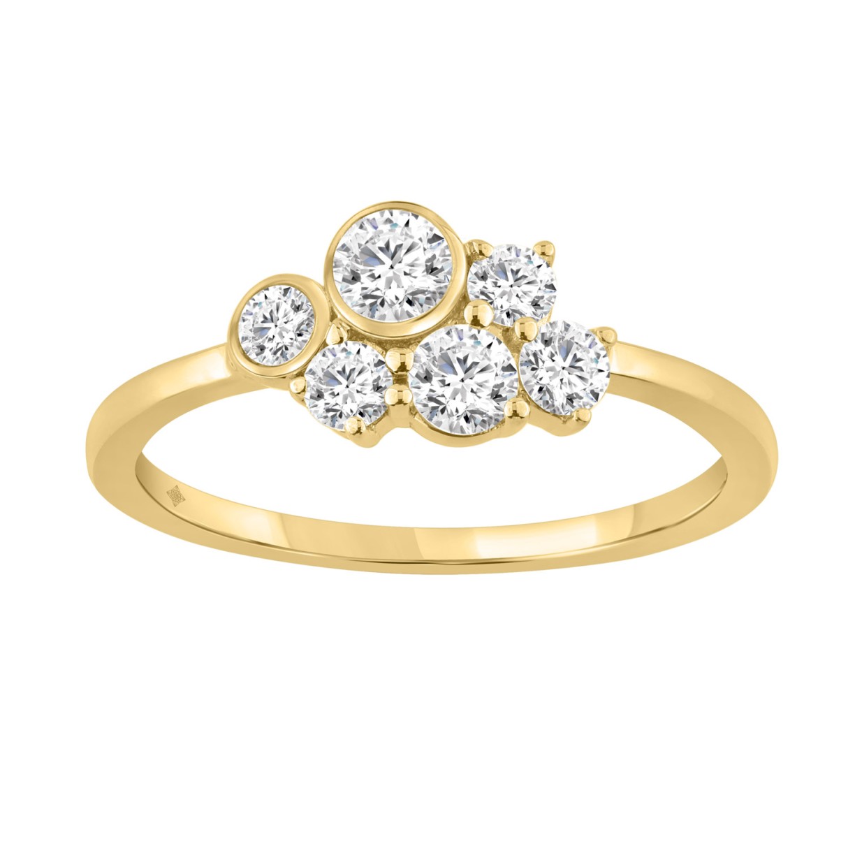 Classic 14K Yellow Gold Round Lab Grown Diamond Ladies Ring 1/2Ct (Color F-G -Clarity Vs1/Vs2) - Image 1