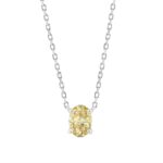 14K WHITE GOLD 1.00CT YELLOW OVAL DIAMOND LADIES PENDANT
