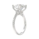 LADIES BRIDAL SET 5 1/2CT ROUND DIAMOND 14K WHITE GOLD (CENTER STONE ROUND DIAMOND 5CT ) - Image 3